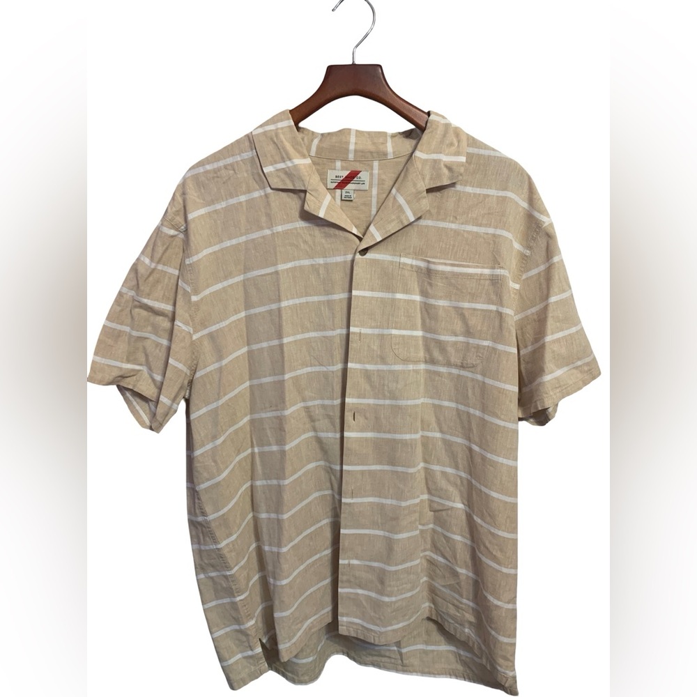Best Made Co. Men's‎ Linen & Cotton Camp Shirt Striped Button Up Size 2 XL